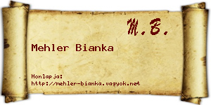 Mehler Bianka névjegykártya